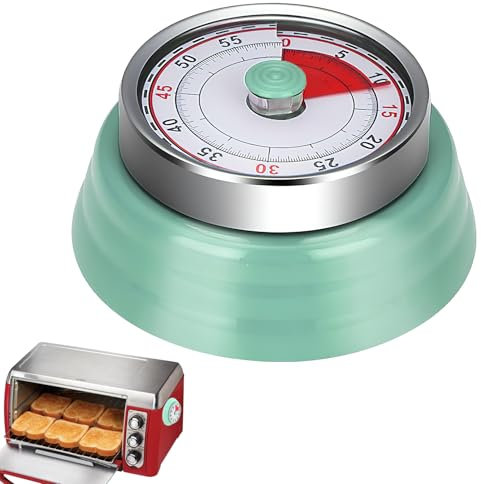 KüChenwecker,Eieruhr,Edelstahl Eieruhr Mechanisch,Frisches GrüN,Magnetisch Kann An Den KüHlschrank Angeschlossen Werden,Geeignet FüR KüChe,Kochen,Backen Kurzzeitwecker (1-60 Minuten)