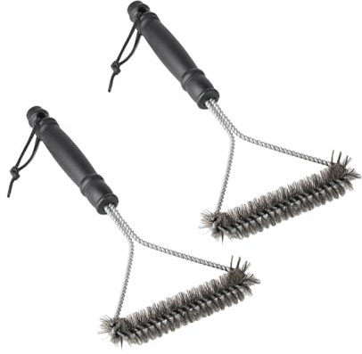 Grillbürste 2er Set, Grillrost Bürste Mit Grillbürste Edelstahl Kopf, Robustes Reinigungswerkzeug Für Grill Bürste, Ideal Für Outdoor Grillen, Terrasse Und Picknick