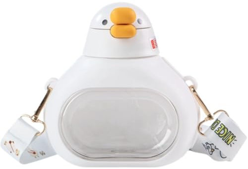 Vobumix 650ml Kids Water Bottle Cute Duck Drinking Bottle Summer Large Capacity Drinking Cup with Straw Children Plastic Water Cup