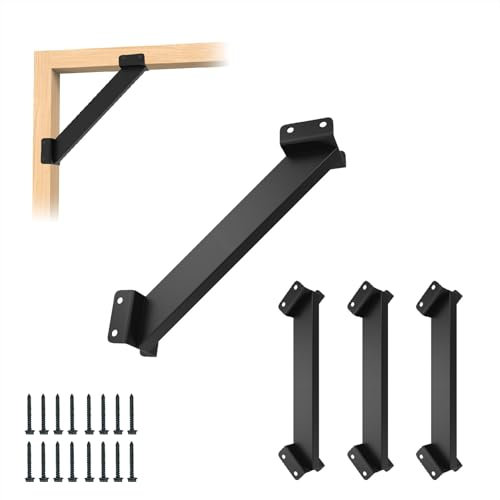4 Stück 45°-Winkel-Stützhalterungen, 10,2 x 10,2 cm (tatsächlich: 9,1 x 7,3 cm), Pergola-Set für Holzkonstruktionen, robuste Steckverbinder für Pavillons, Baumhäuser, Hütten und Terrassen