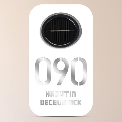 Numéro de maison solaire personnalisé en acrylique avec lampes solaires - Plaque de porte moderne (Blanc argenté)