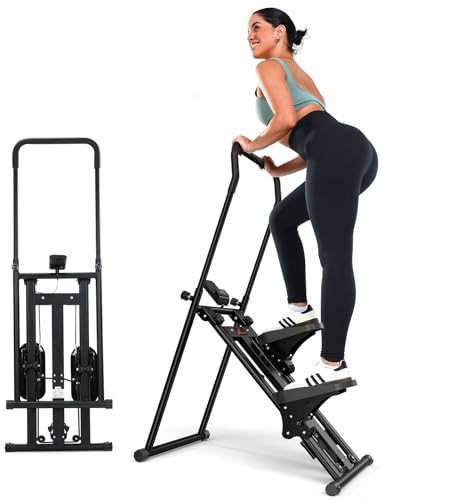 Sportneer Stepper für Zuhause klappbar – mit Haltegriff & einstellbarem Widerstand, Stairmaster-Training für Beine & Core, Heim-Stepper bis 200 kg