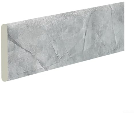 Zilimontt 8 cm x 200 cm flexibler PVC-Bodenleisten-Wandaufkleber für Fensterbank, Türrahmen und Eckenschutz mit Anti-Kollisions-Design in weißer Farbe (grau)