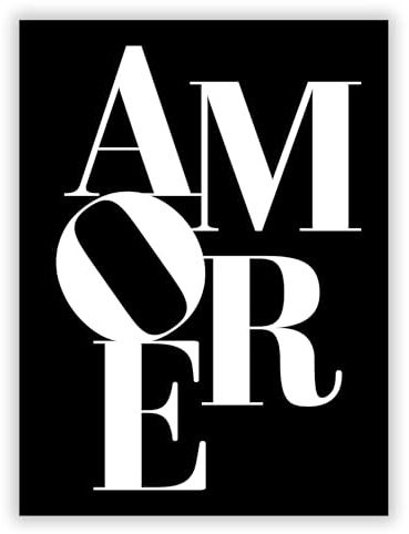 Druck-Palast Amore Poster - 30x40cm - Kunstdruck - Wohnzimmer Schlafzimmer - Modern Romantisch Kreativ - Hochwertiger semimatter Druck - Wanddekoration für Paare Liebhaber ohne Rahmen