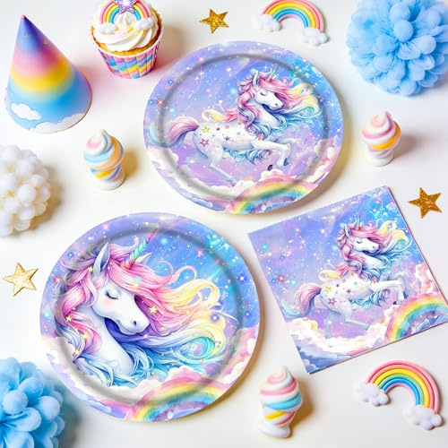 décoration fête anniversaire licorne assiettes licorne serviettes guirlande | décoration fête anniversaire licorne assiettes papier licorne serviettes guirlande anniversaire arc en ciel accessoires fête