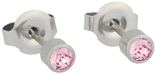 Erstohrstecker Chirurgenstahl Sterile Ohrstecker Zarge mit Stein in rosa