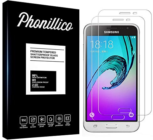 PHONILLICO [Pack de 2] Verre Trempe pour Samsung Galaxy J3 2016 SM-J320 - Film Protection Ecran Verre Trempe Ultra Resistant [Lot de 2] Vitre Protecteur Anti Rayure Sans Bulle d’Air Dureté 9H