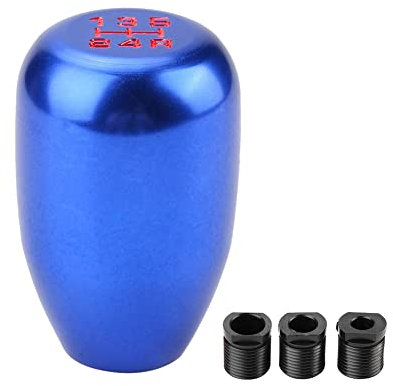 Fydun Schalthebel Universal 5 Gang Automatik Schaltknauf Gear Shift Knob mit 3 Adaptern 8mm/10 mm/ 12mm Auto Innenausstattung(Blau)