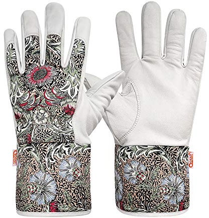 Guantes de trabajo, garras de cabra, mangas de Seguridad,Medium size, printed cotton glove back