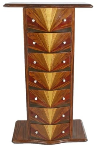 Casa Padrino Art Deco Mahagoni Kommode mit 7 Schubladen und Ablagefläche Braun 70 x 40 x H. 120 cm - Art Deco Möbel