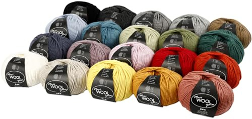 Creative 447400 Wollgarn, farblich sortiert, Maxi, 20 x 100 g, 125 m Lauflänge
