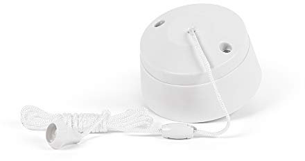 Lieber Ceiling Pull Cord Light Switch Pull Cord 10A 1 Way - White