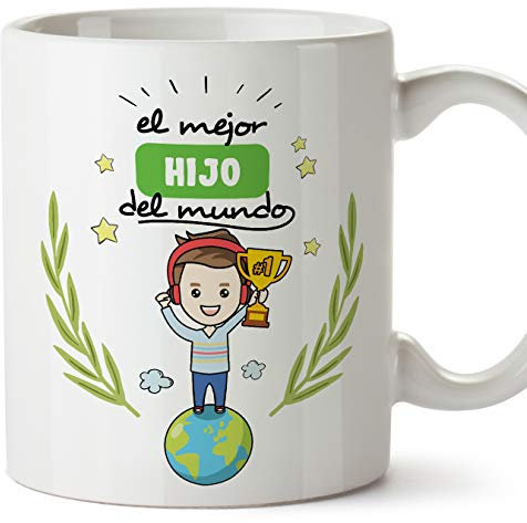 MUGFFINS Taza Hijo -Familiares Mundo -Regalos Originales y Divertidos -Tazas de Café y Té