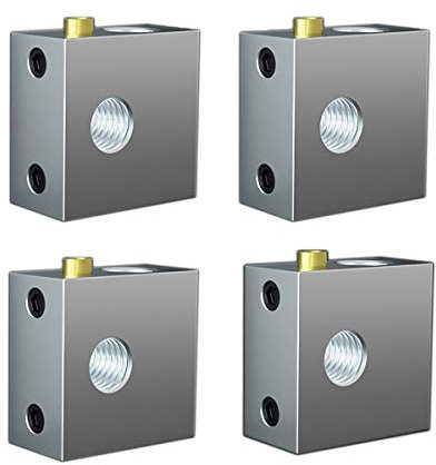 4 Stück Aluminium Heizung Block 3D Drucker Heizblock für MK7 MK8 Extruder 3D Drucker Heißes Ende, Wärmeblock,Heizblock,Aluminium-Heizblock,3D Printe Zubehör