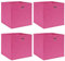 vidaXL 4X Aufbewahrungsbox Zusammenklappbar Spielkiste Regalkorb Faltkiste Korb Kinderbox Box Kiste Regalbox Staubox Rosa 32×32×32cm Stoff