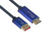 Good Connections SmartFLEX 4860-SF050B Câble DisplayPort 1.4 vers HDMI 2.0-4K UHD @60Hz RGB / 4:4:4 - Conducteur en cuivre, boîtier en aluminium - HAUTEMENT FLEXIBLE - Bleu foncé - Gaine PVC - 5 m