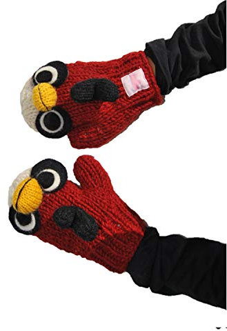 Pink Yak Handgemachte Tierhandschuhe Fire Bird für Kinder (XS)