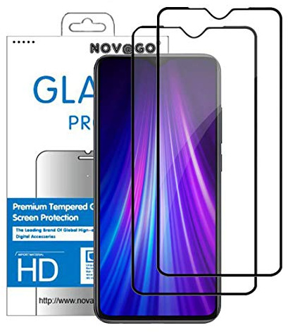 NOVAGO Lot de 2 Films Protection Écran Verre Trempé pour Xiaomi Redmi Note 8, Note 8 2021, Note 8T et Note 7 - Dureté 9H Anti-Rayures, Haute Sensibilité Tactile, Transparent HD