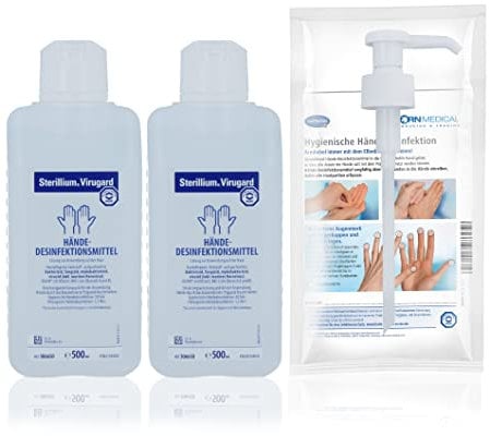 Sterillium VIRUGARD viruzides Handdesinfektionsmittel SETs inkl. Dosierpumpe beseitigt Bakterien zu 99,9% (2x 500ml)