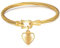 Gleamart Gold Heart Cable Bracelet for Women Stainless Steel Twisted Bangle with Hook Clasp