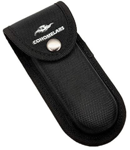 COHOMELARS Nylon Pouch (Large Size) for 4.5''-5.25'' Multitool, 5''-5.5'' Large Folding Knives, Black