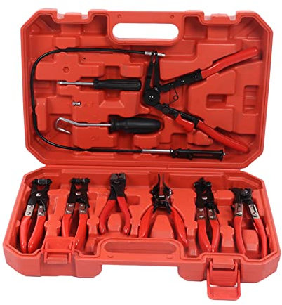 9-teiliges Draht-Schlauchschellen-Set mit langer Reichweite, Heizöl-Wasserschlauch, Autowerkzeuge, Haken zum Entfernen von Schläuchen, perfekt für Schlauchinstallationen von niedrigen Heizkörpern
