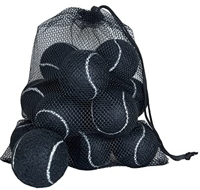 HiBallBall Tennisbälle, 12 Stück Fortgeschrittene Übungsbälle für Anfänger, langlebige Tennisbälle für Haustierhunde (schwarz)