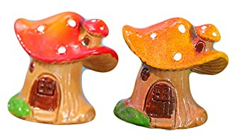 ARFUKA 2 Stück Pilz Deko Gartendeko Figuren Gartendeko für Draußen Mini Pilze Skulptur Set für Garten Topfpflanze Landschaft