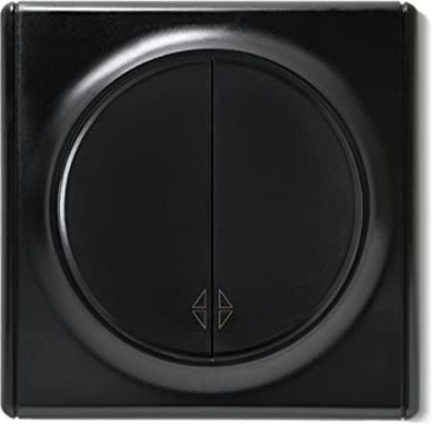OneKeyElectro Set: Wechselschalter 2fach mit Florence Abdeckrahme, Steuerung ein Licht von zwei Orten, Lichtschalter rund, Unterputz, Schutzart IP20, 230V/16A - schwarz