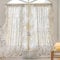 Freyamy Voile Vorhänge 2er Set Transparent Vorhang Beige Blumen Gardinen mit Rüsche Durchscheinend Landhaus Verdunkelungsgardine Wohnzimmer Schlafzimmer Fensterdekoration Vorhänge（B100xH130）