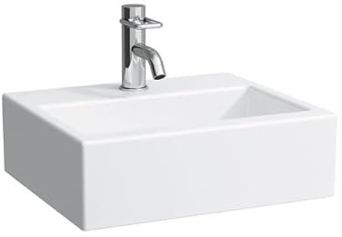 LAUFEN Living City Aufsatzhandwaschbecken, 1 Hahnloch, 450x380mm, weiß, H8154330001111, Ausführung: ohne Überlauf