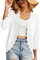 GRECERELLE Womens Summer Cardigan Lightweight Soft Casual Cropped Knit Shrugs Jumper Womens Tops for Dress Summer Evening Wedding (White, S)
