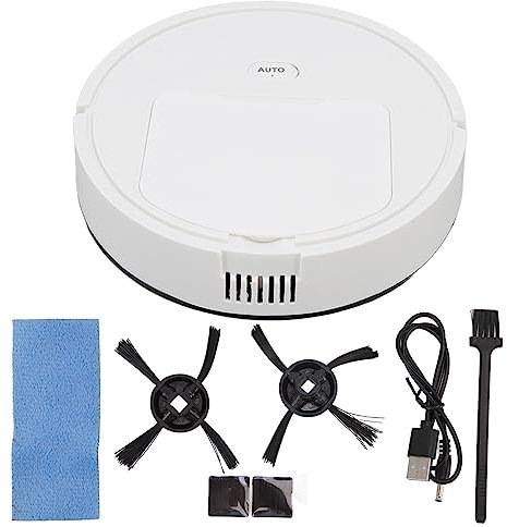 Riuulity Intelligente Kehrmaschine, 3-in-1-Smart-Kehrmaschine mit Akku-Saugen, Kehren, Wischen, USB-Aufladung, Heimstaubsauger