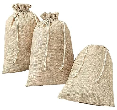 HERZWILD Jutesäckchen ca.30x40cm Säckchen beige Jutebeutel 5pcs Stoffbeutel Geschenksäckchen Sack Beutel f. adventskalender (beige-30x40cm-5pcs)
