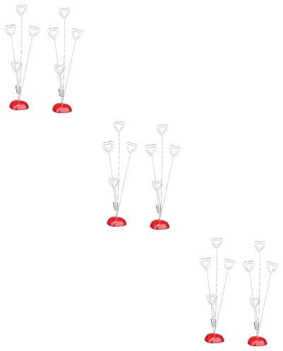 Ciieeo 3er-Set Notizklammern Memoklammern Fotoklammer-ständer Herz-basishalter Aus Kunstharz Schreibtisch-Dekoration Krokodilklemme Für Stabilen Halt 2 Stück * 3