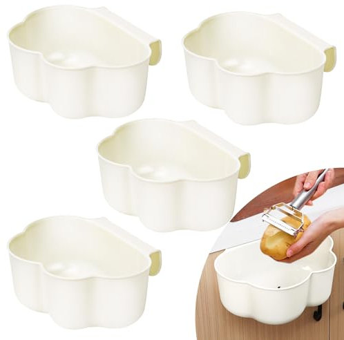 Floepx 4 Stück Auffangschale für Küchenabfälle, Küchenschrank Tür Hängende Abfallbehälter Wickeltisch Organizer, Mülleimer Abfall Behälter, Küche für Hausmüll Aufbewahrung Hängenden
