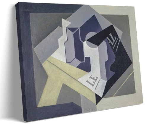 Poster Obst und Zeitung, gemalt von Juan Gris im Jahr 1920, Leinwanddruck, Kunstposter, Rahmen, 60 x 90 cm
