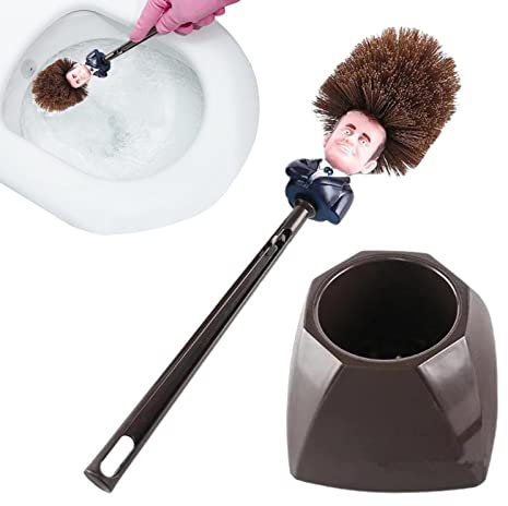 Monozoz 35,5cm WC Bürste Und Halter, Frankreich Präsident Toilettenbürste Lustiger Commander In Crap Toilettenbürste Kreative Toilettenbürste Mit Halter