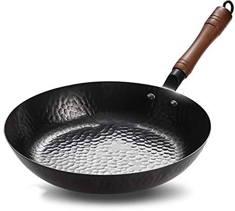 ARICCI Gusseisen-Wok, nicht beschichtete, antihaftbeschichtete Pfanne, rauchfreie Bratpfanne, Kochtöpfe, Küchenkochgeschirr, Kochpfanne, Kochutensilien vision