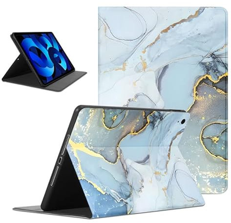 Foonary Funda para iPad Air 5th Gen 2022/iPad Air 4th Gen 2020 10,9, Ultra Slim PU Cuero Flip Carcasa con Función Soporte Suave TPU Plegable Folio Antichoque Cover Case para iPad Air 5th/4th, Marble1