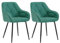 WOLTU Esszimmerstühle 2er Set, für Esszimmer Wohnzimmer, ergonomische Küchenstühle gepolstert mit Armlehnen, Metallbeinen, Sitzfläche aus Samt, Türkis