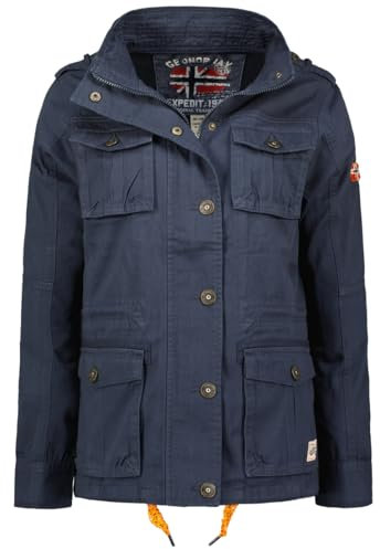 Geographical Norway arouchka lady Veste Coupe Vent Femme Outdoor - Blouson Deperlant Manches Longues Femmes - Manteau Pluie Randonnee Saison Printemps Ete Automne Hiver (Marine L)