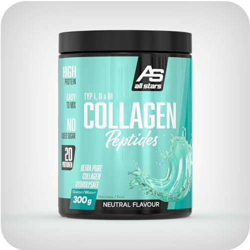 ALL STARS TYP I, II & III COLLAGEN PEPTIDE – das Eiweißsupplement für Haut, Haare, Nägel, Gelenke und Sehnen