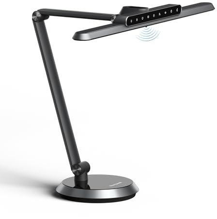 Honeywell Desk Lamp for Home Office, H9 Sunturalux™ Eye-Caring LED Desk Light, 1000LM Dimmable Desk Lamp with Timer and Auto-Sensing, Adjustable Desk Reading Light or Study, Cumputer, Architect