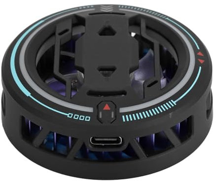Annadue Handy Lüfter, Magnetischer Handy Kühler mit Halbleiter, Leichter Handy Lüfter mit Licht für Smartphones (BLACK)