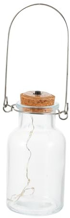 HOMSFOU Leuchtende Flasche Beleuchtete Einmachgläser Dekorativ Hängende Glaslichter Pendelleuchten Für Den Außenbereich Verzierungen Aus Einmachgläsern Geführte Lichterketten Edelstahl