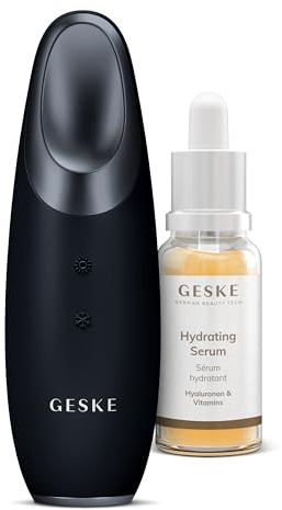 GESKE Warm & Cool Eye Energizer | 6 in 1 + GESKE Hydrating Serum | SmartAppGuided™ | Set mit passender Kosmetik-Zugabe | Beauty-Bundle | Sanfte Hautpflege | Glättet & stärkt