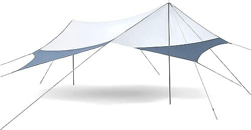 Camping Tarp Outdoor Tarp Awning Canopy, Tarpaulin Lightweight Hammock Rain Fly Awning Canopy Outdoor Shelter Outdoor Rain-proof Canopy Camping Pergola(400 * 350CM)