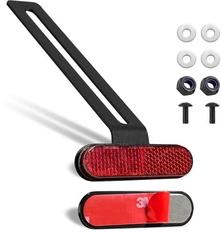 polarmotor Reflektor Motorrad Rückstrahler Hinten Mit Gekrümmer Lange T-Halter（Länge 130mm Mini Schmal E-Geprüft Universal Katzenaugen Rot