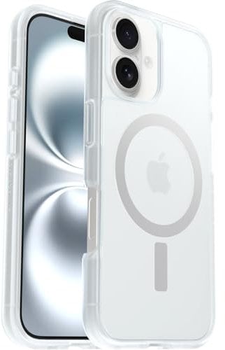 OtterBox Sleek Series MagSafe Case for iPhone 16, Shockproof, Drop proof, Ultra-Slim, Protective Thin Case, Tested to Military Standard, Clear, Non-Retail Packaging